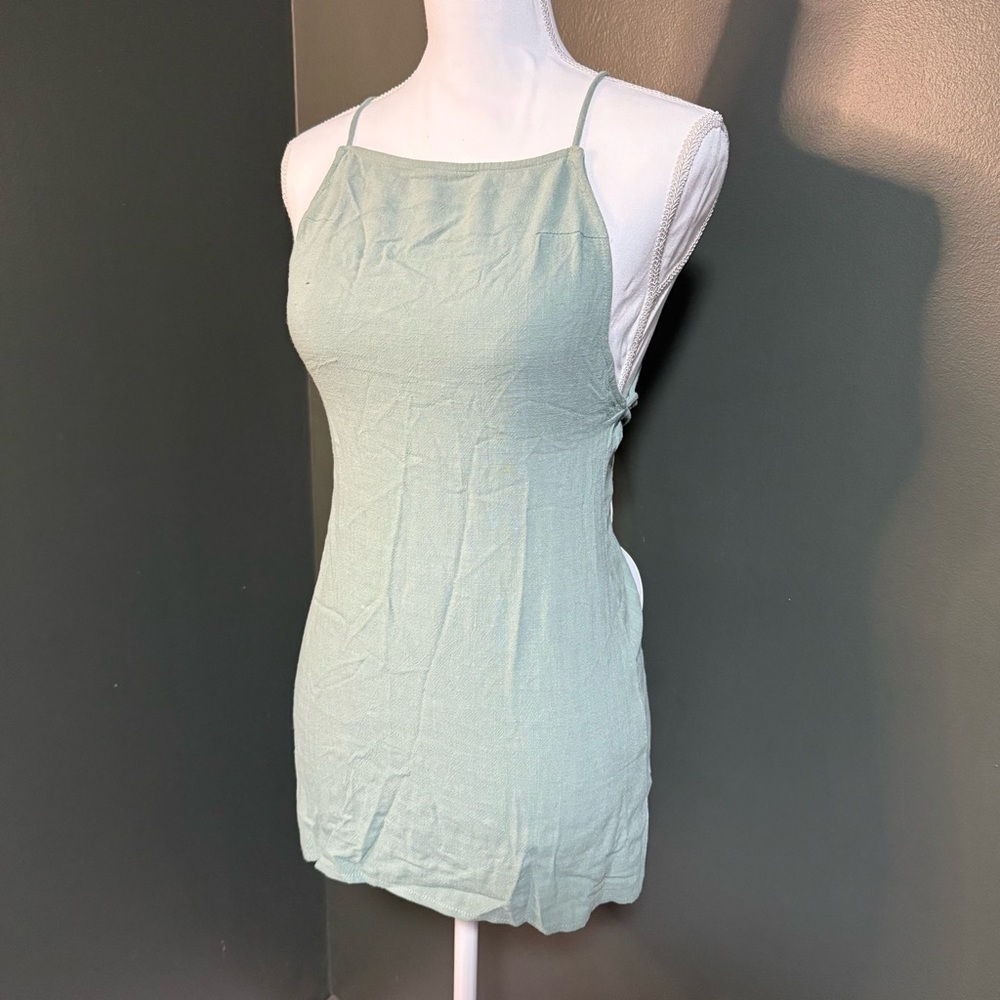 Princess Polly Sinclair Mini Dress Sage Green Size 0 US 4 AU NWT